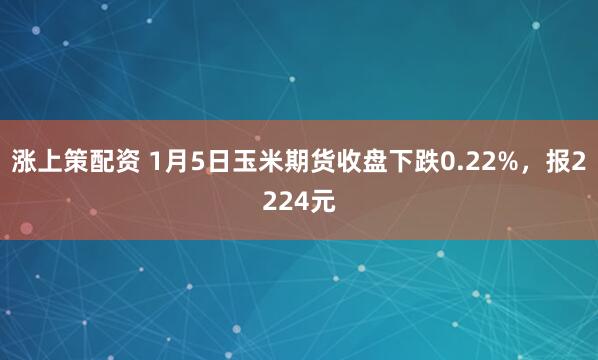 涨上策配资 1月5日玉米期货收盘下跌0.22%，报2224元